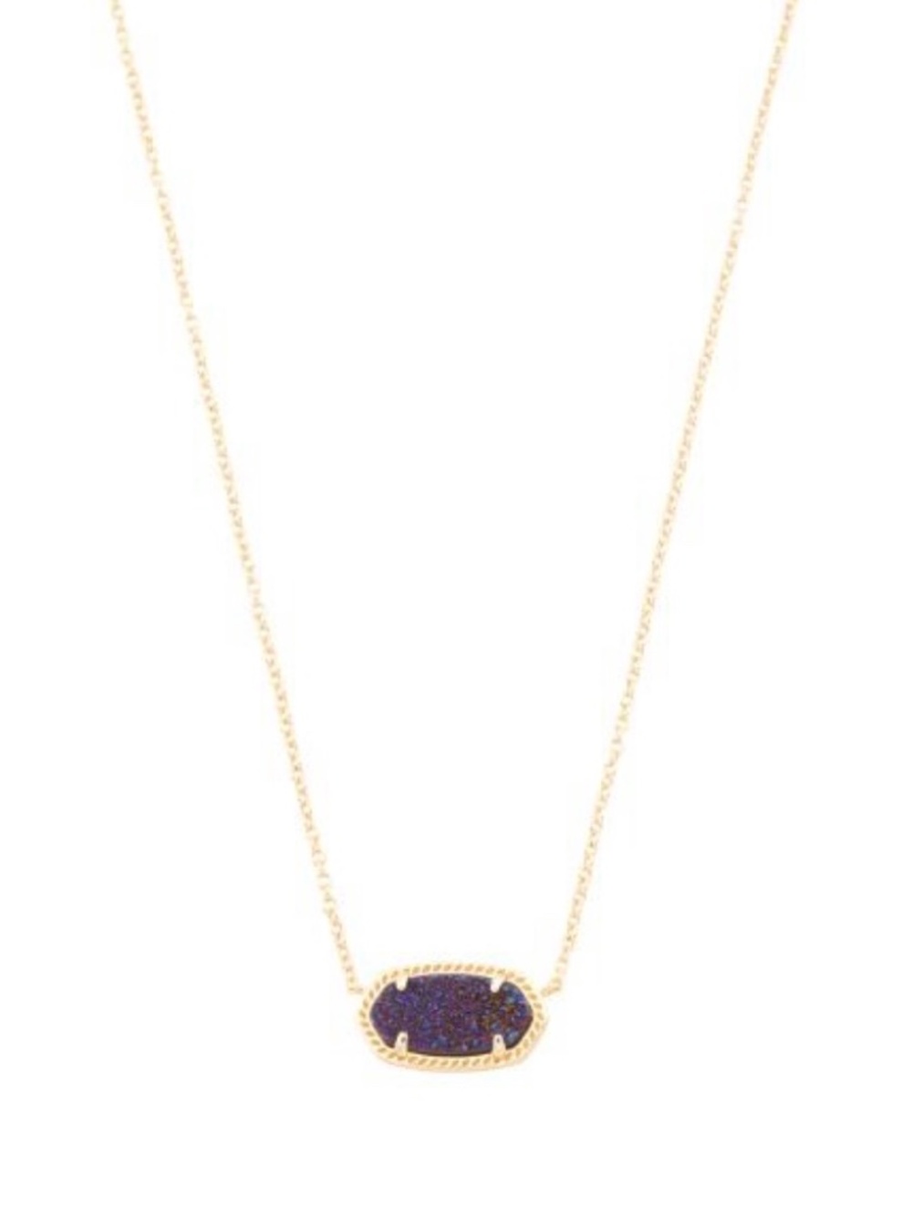 Kendra Scott Elisa Gold Pendant Necklace In Plum Drusy